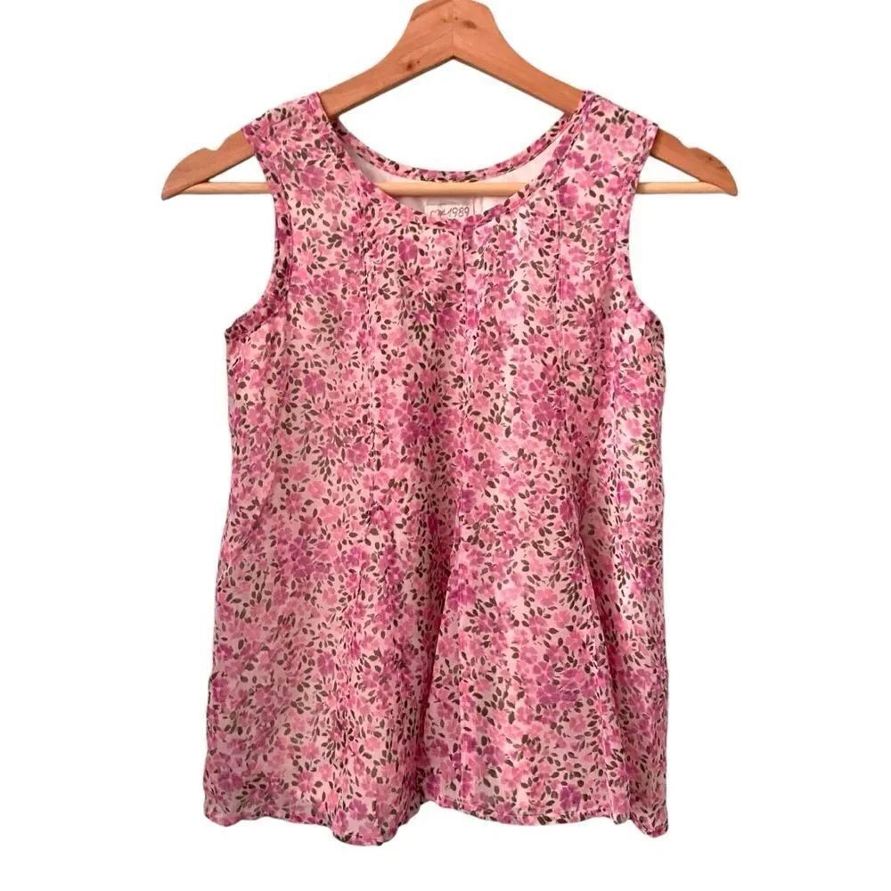 Vintage The Children's Place Floral PinkโSleeveless Top in Size Large (10/12)
